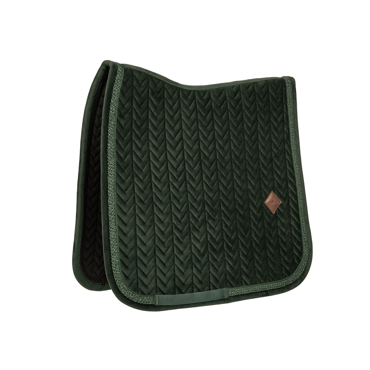 Kentucky Horsewear Saddle Pad Velvet Fishbone Plaited Glitter Rope Dressage