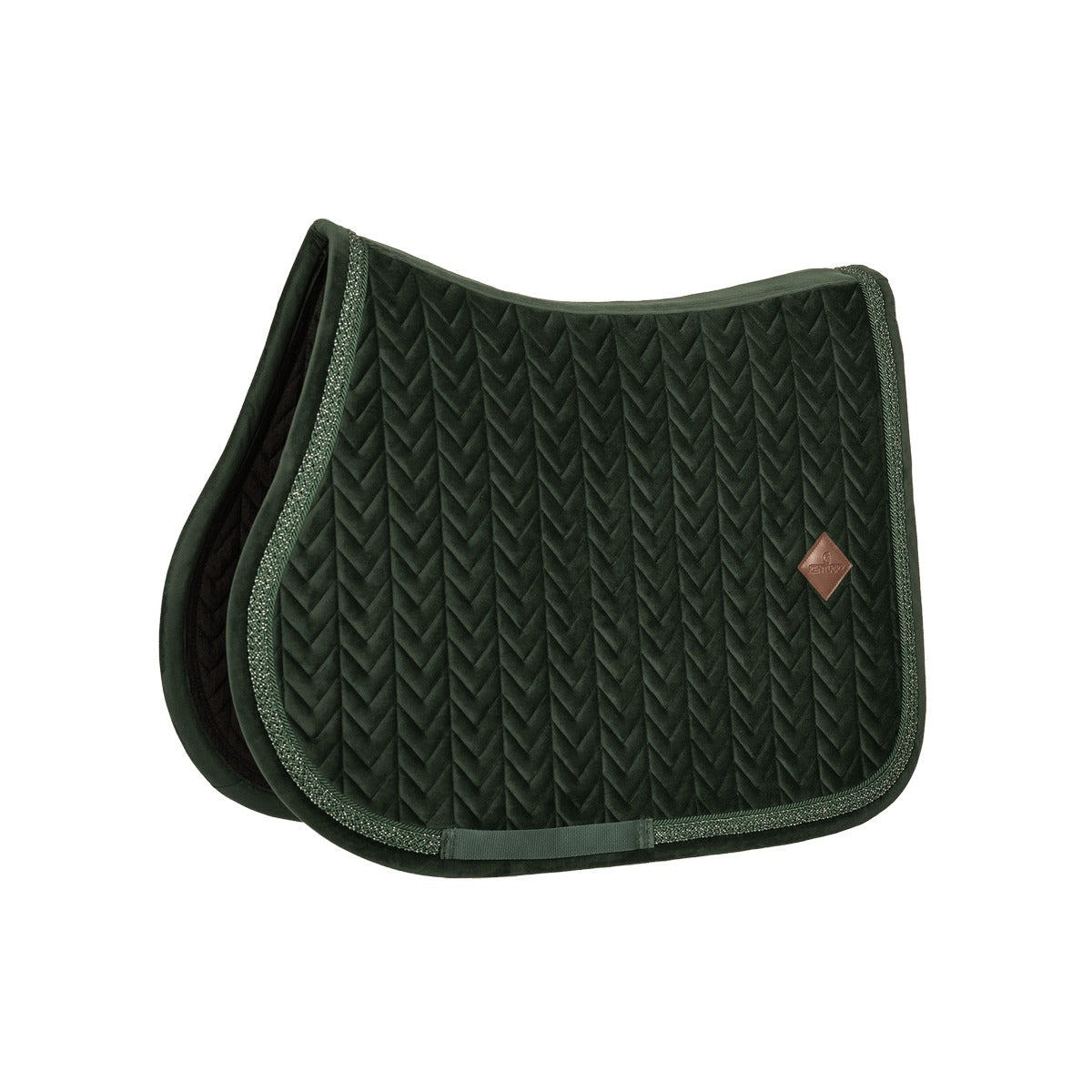 Kentucky Horsewear Saddle Pad Velvet Fishbone Plaited Glitter Rope Show Jumping