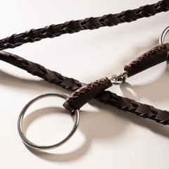 Velari Leather Snaffle Single Jointed Loose Ring 18mm