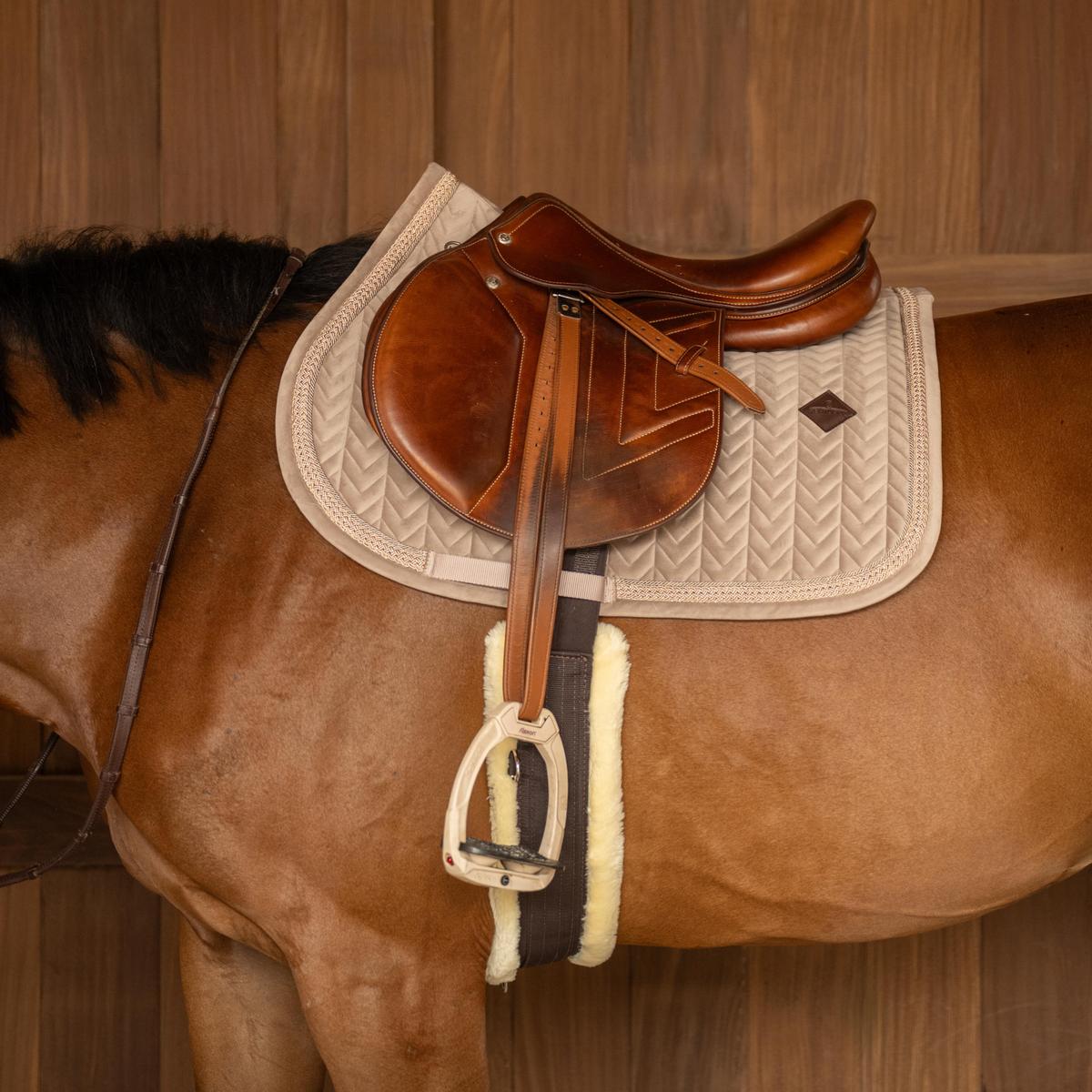 Kentucky Horsewear Saddle Pad Velvet Fishbone Plaited Glitter Rope Show Jumping