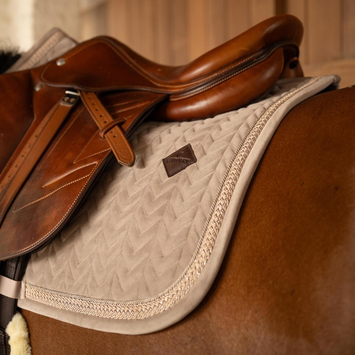 Kentucky Horsewear Saddle Pad Velvet Fishbone Plaited Glitter Rope Show Jumping