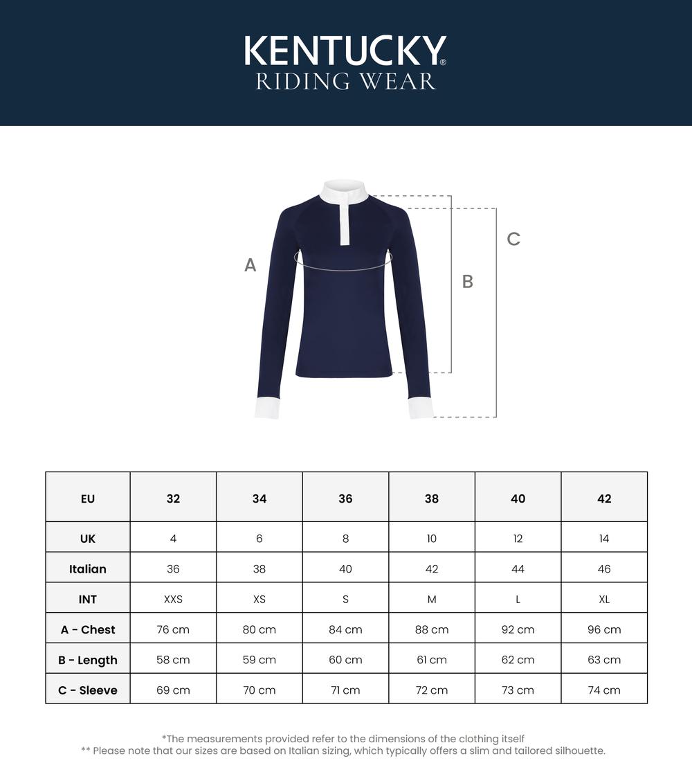 Kentucky Horsewear Show Shirt Women Classic with Glitter Zipper Long Sleeve