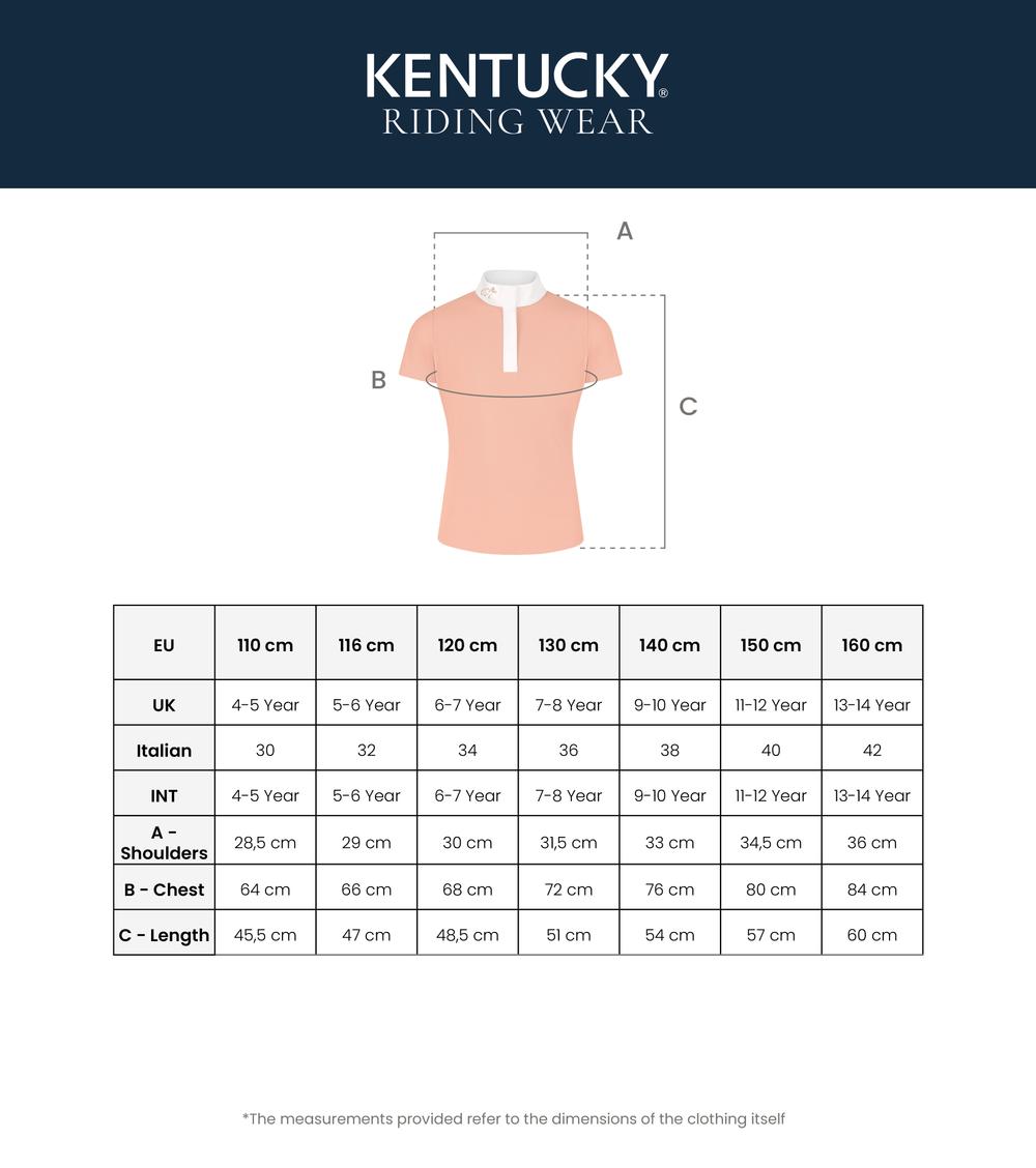 Kentucky Horsewear Show Shirt Girls Classic Short Sleeve Glitter Zipper