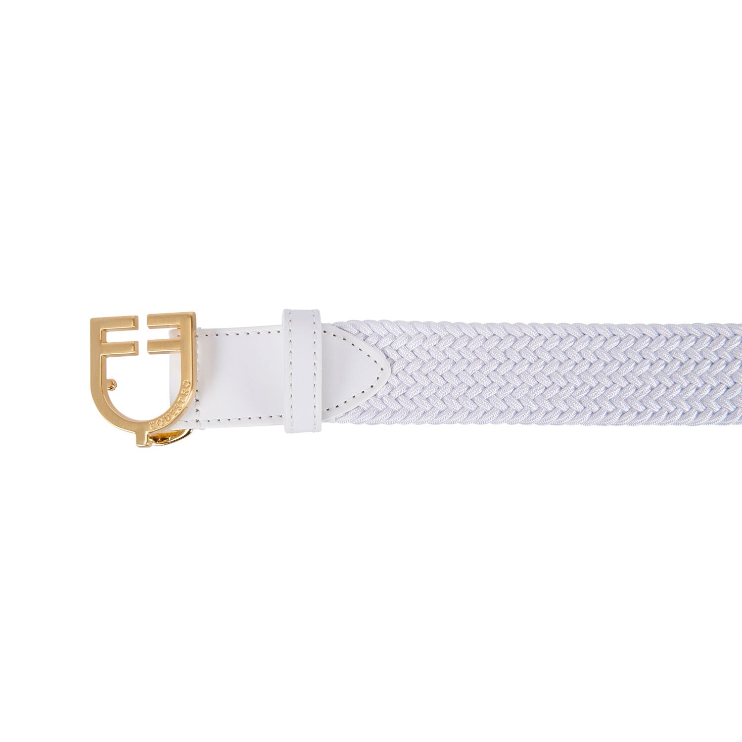 Equestro Leather Elastic belt with Logoed Buckle