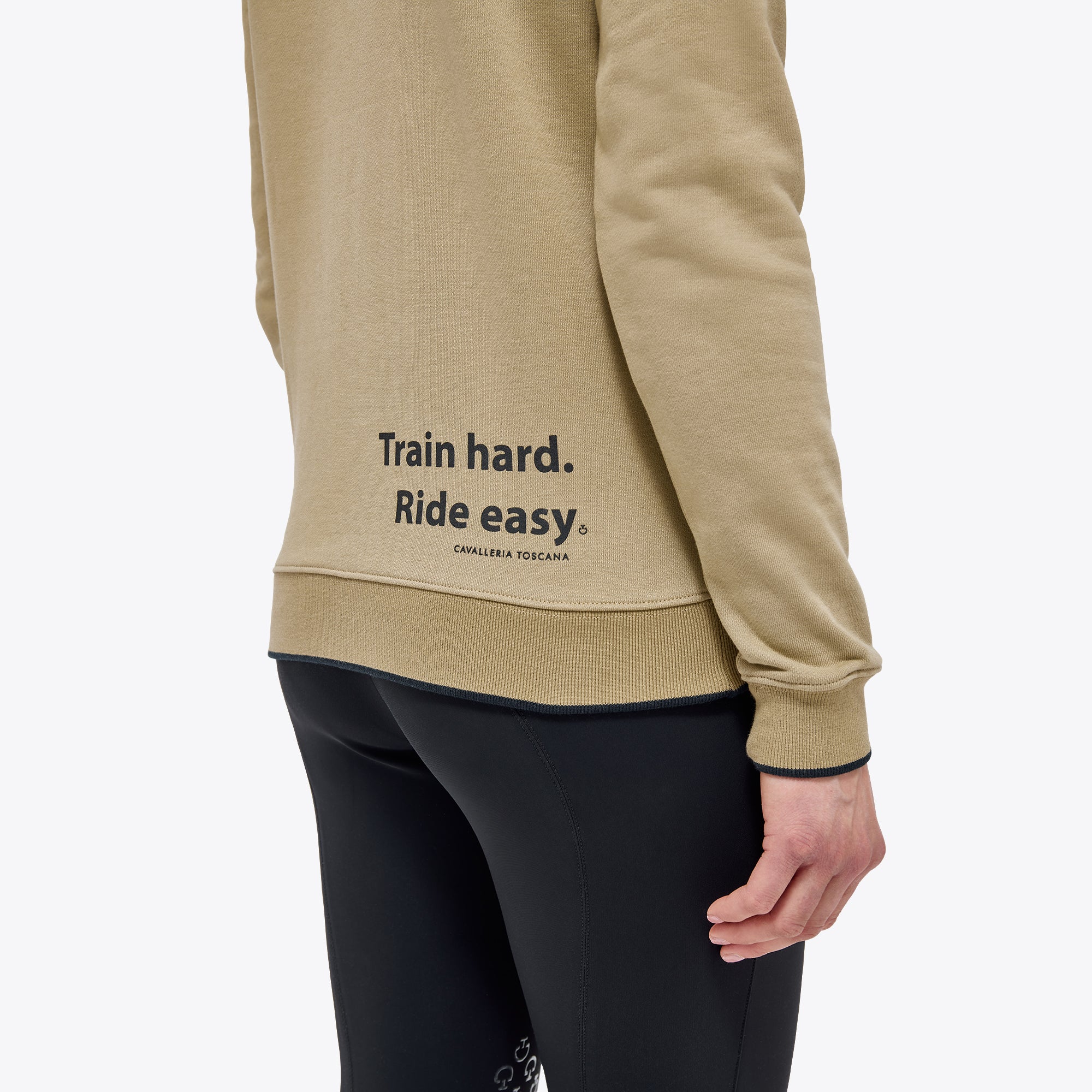 CT Women's Sweatshirt Crew Neck "Train Hard. Ride Easy" Cavalleria Toscana