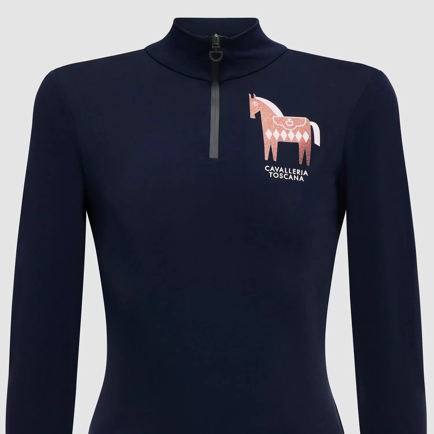 CT L/S Jersey Fleece Training Zip Polo w/ Glitter Horse