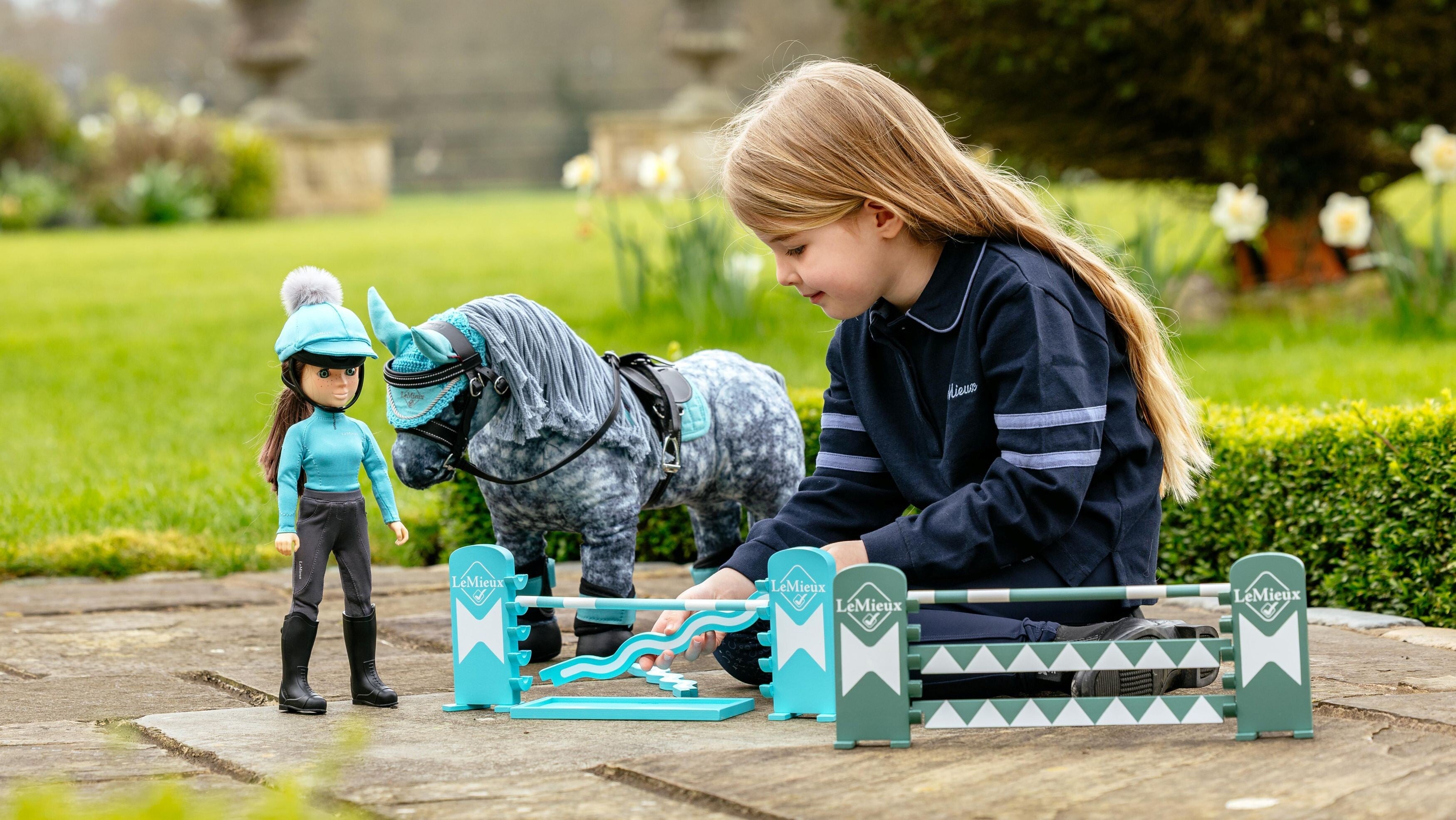 LeMieux Toy Pony Jump Set Azure/Sage/White
