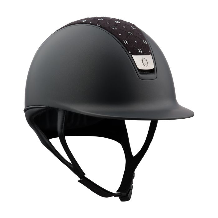 Samshield Custom Shadow 2.0 Black Shadowmatt Royal Flower Swarovski Top Matt Black Trim & Black Chrome Blazon