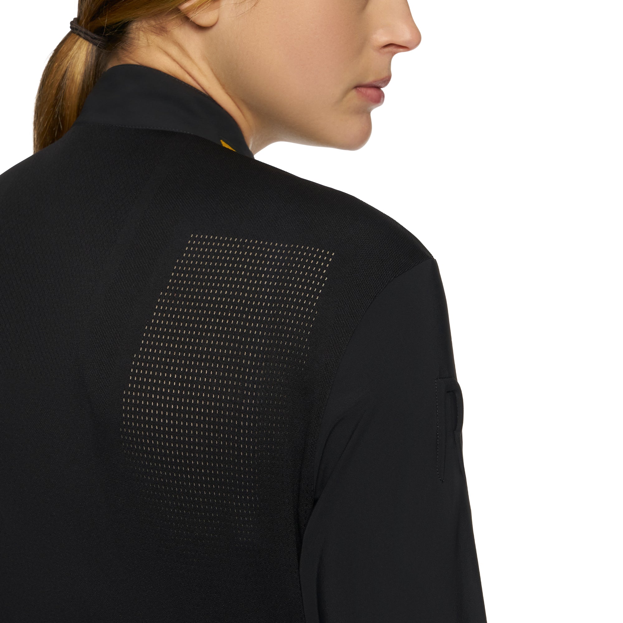 CT Women's R-Evo Epaulet L/S Zip Polo Black
