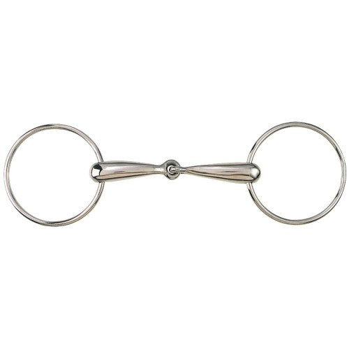 Thick Hollow Loose Ring Snaffle Bit w 90mm Rings
