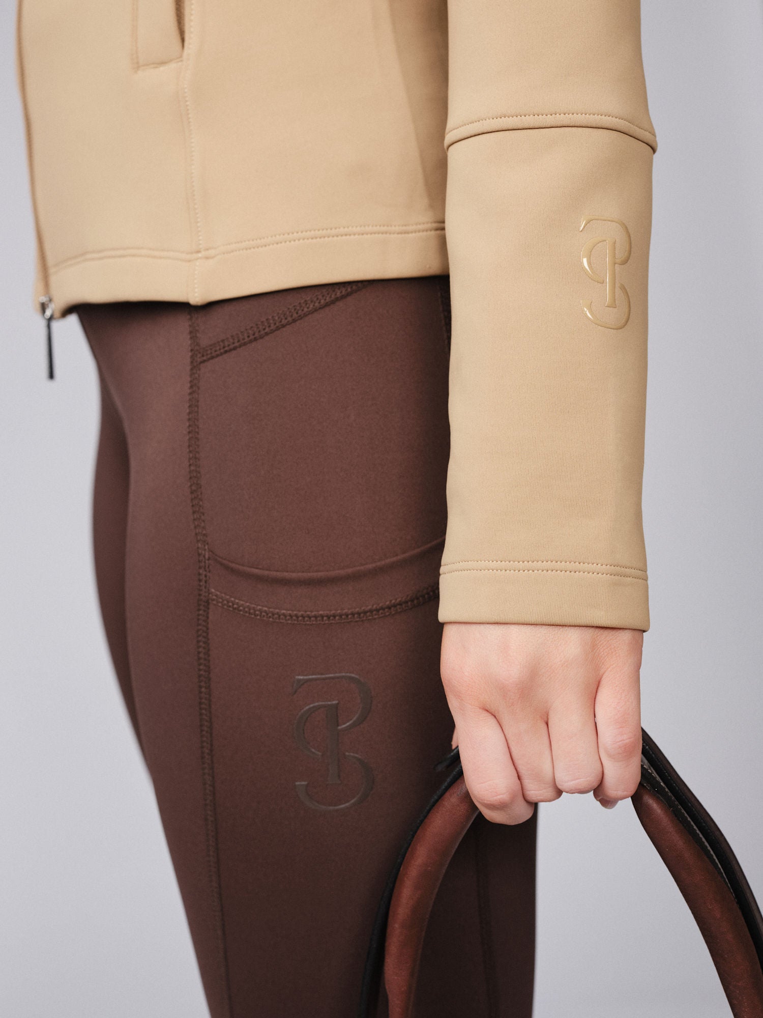 PSOS Fleur Zip Mid Layer Camel