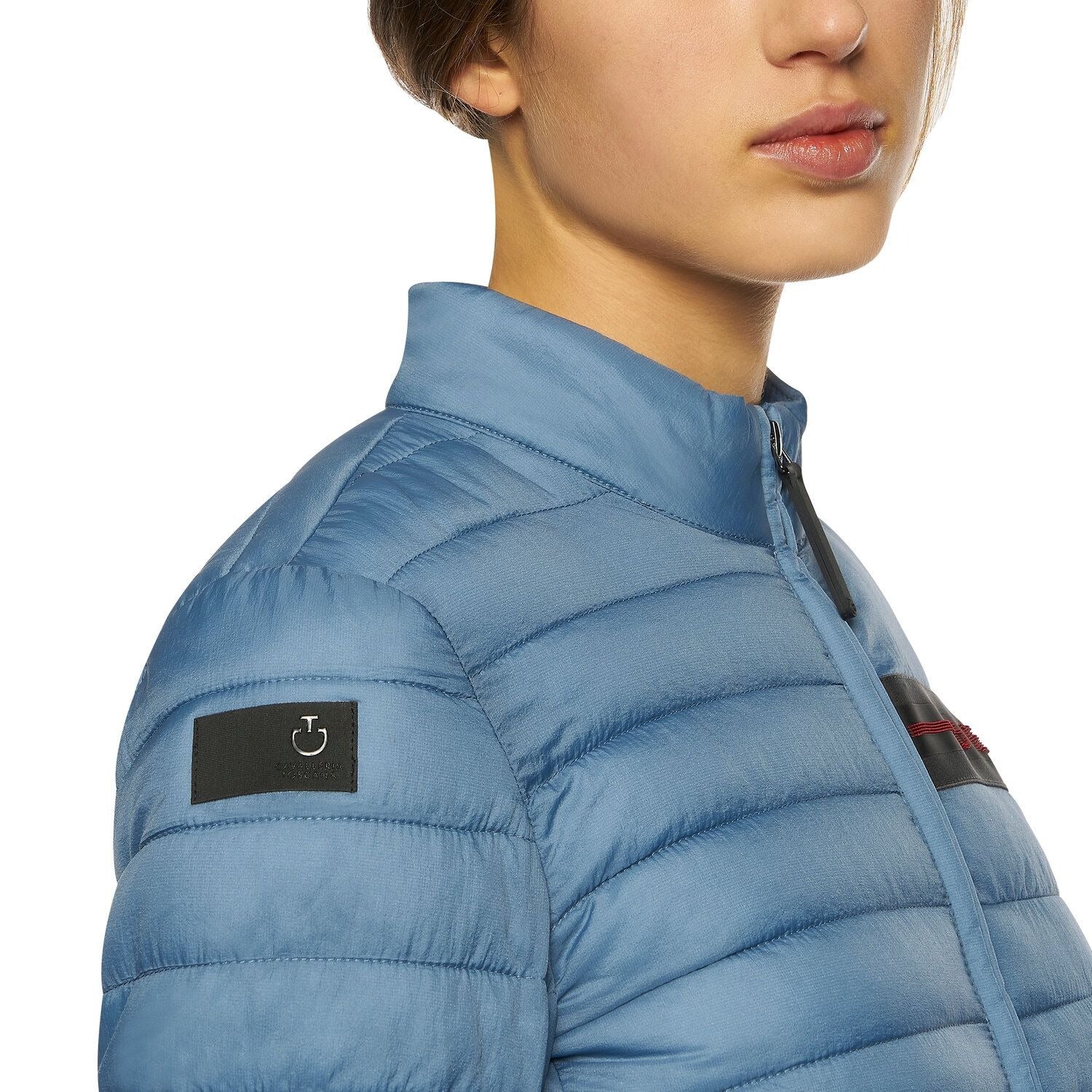 CT Team Red Stripe Quilted Jacket Light Blue