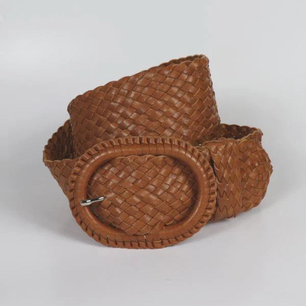 H&H Leather Plaited Belt - Tan