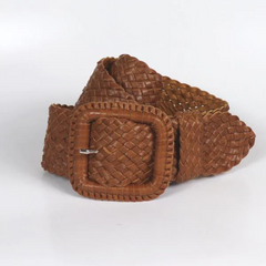 H&H Leather Plaited Belt - Tan