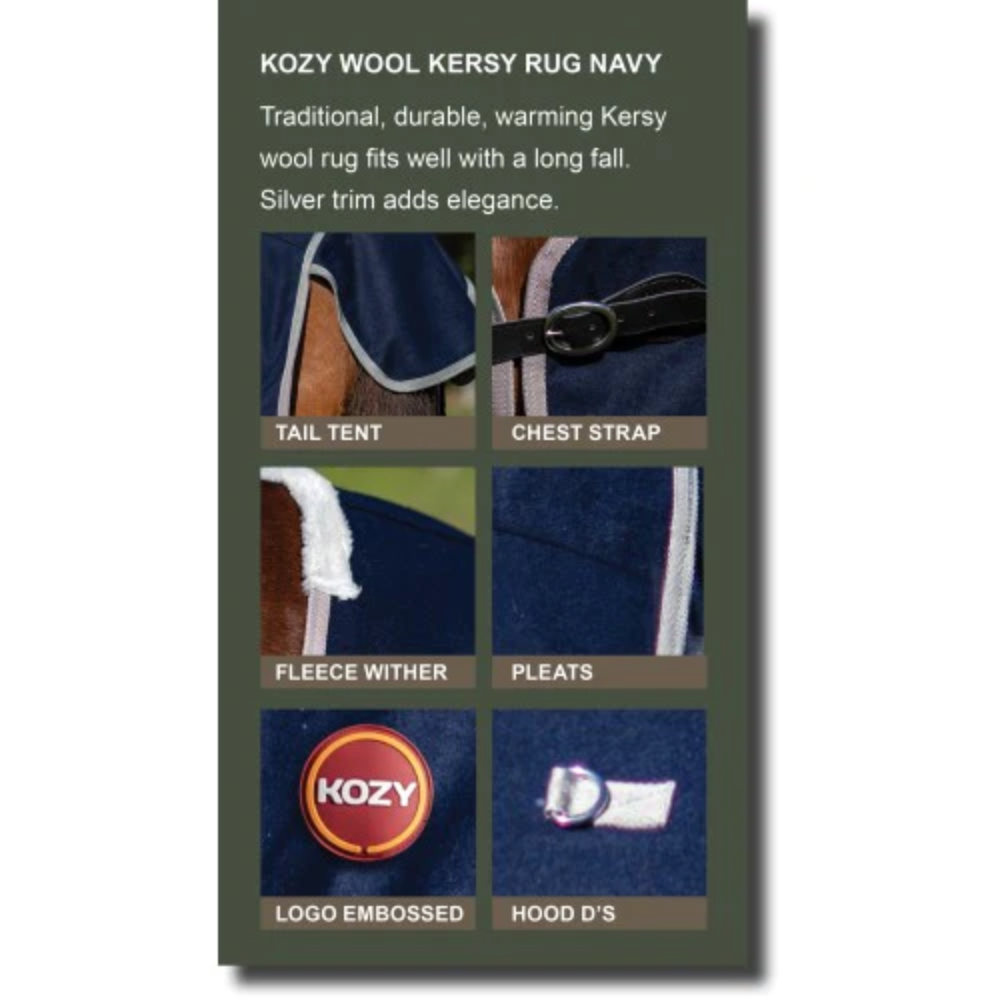Kozy Wool Kersey Rug - Navy