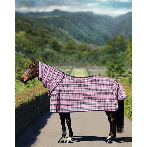 Kool Master PVC Shade Mesh Horse Rug Combo Pink/Navy