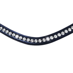 Lumiere Swarovski Crystal browband (black leather)