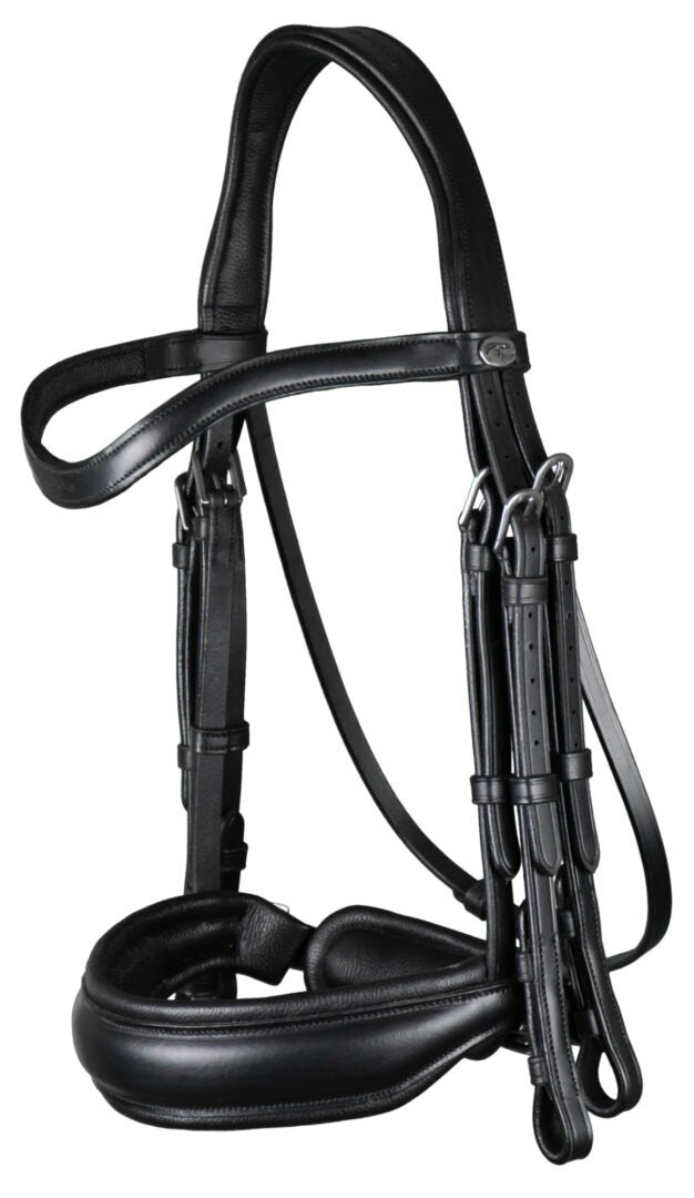 Dy'on Working Collection Matte Large Crank Noseband Double Bridle