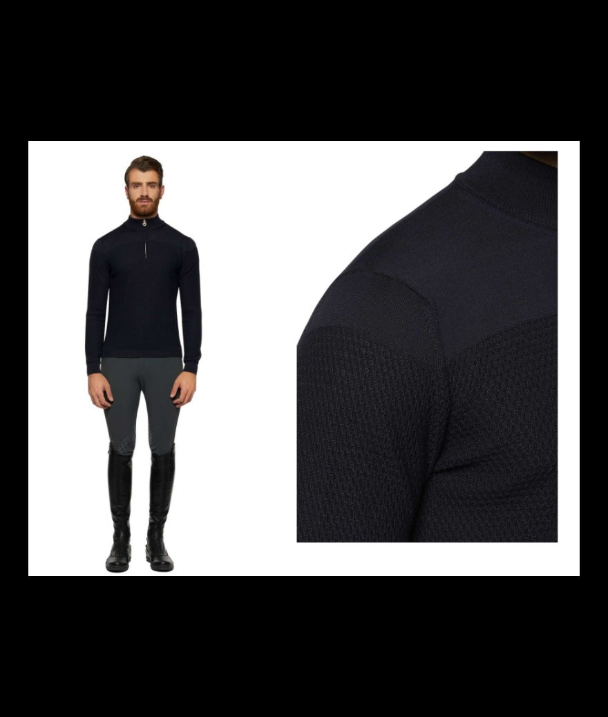 CT Merinos Blend Half Zip Turtleneck Honeycomb