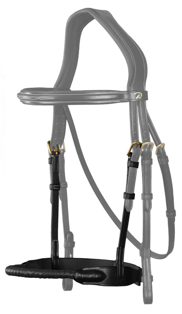 Dy'on D Collection Leather Covered Rope Noseband