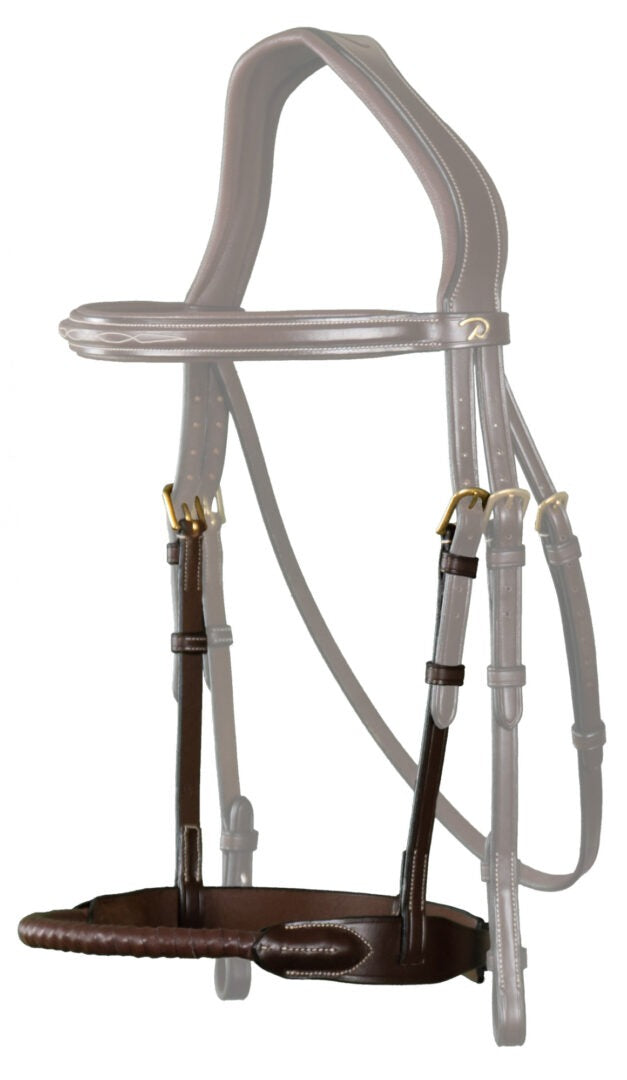 Dy'on D Collection Leather Covered Rope Noseband