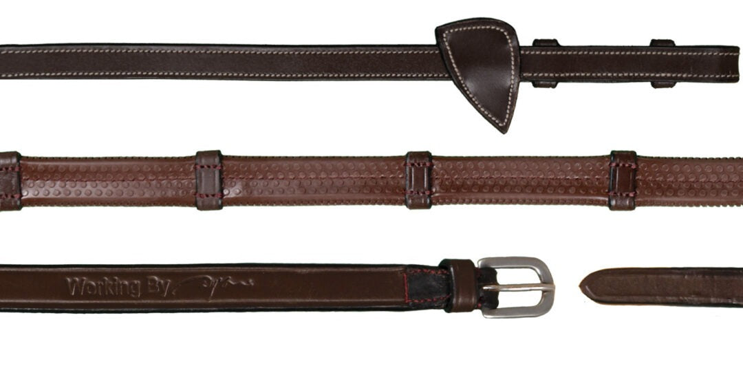 Working by Dy'on 1/2 Rubber Reins With 7 Leather Loops