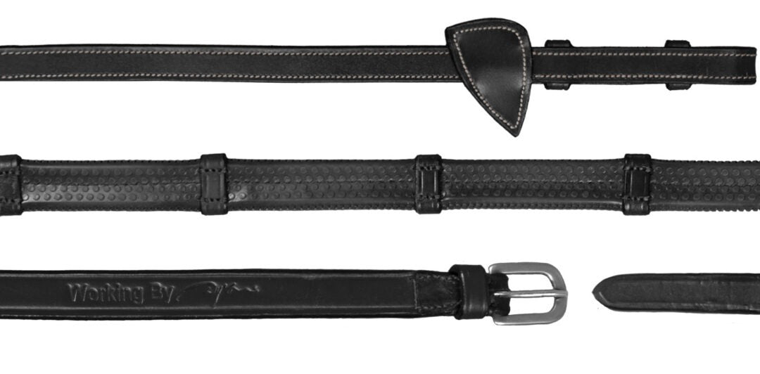 Working by Dy'on 1/2 Rubber Reins With 7 Leather Loops